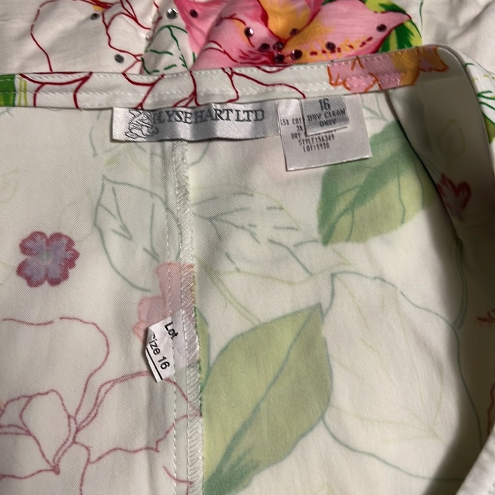 Pants top set floral ankle length tropical print never worn - Picture 10 of 10